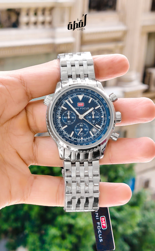 Mini Focus Jubilee Strap Chronograph - Blue Dial