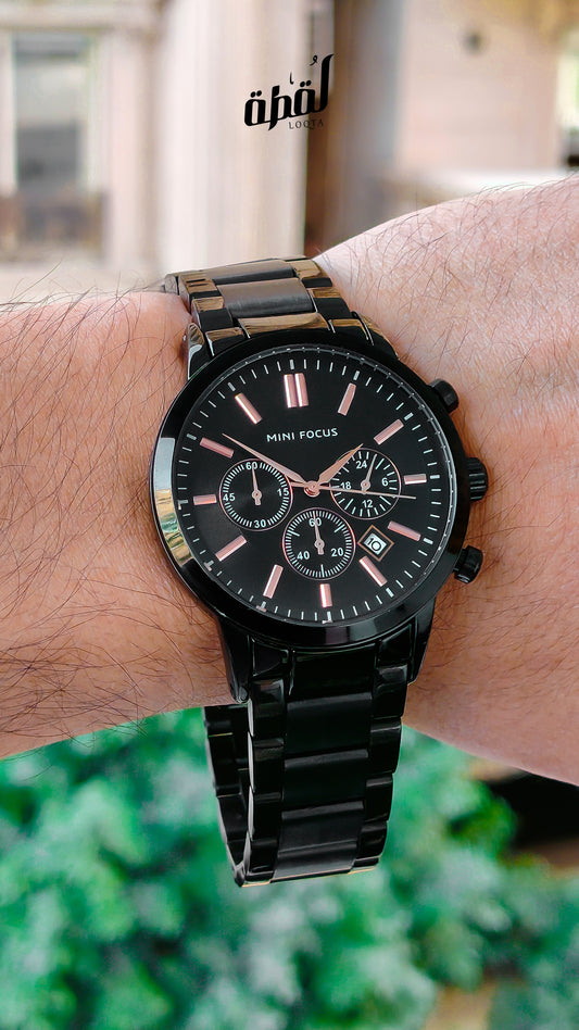 Mini Focus Black Chronograph - Black Dial