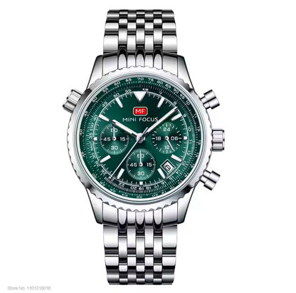 Mini Focus Jubilee Strap Chronograph - Green Dial