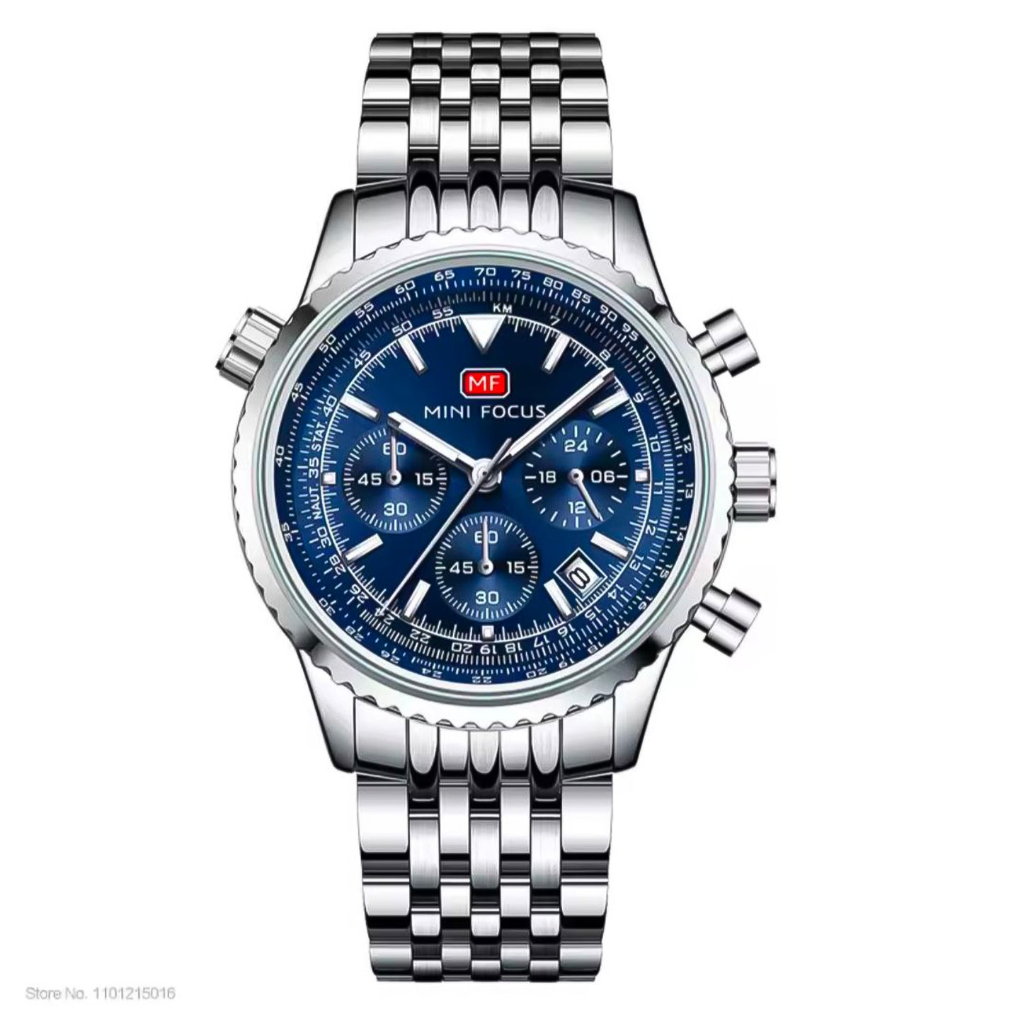 Mini Focus Jubilee Strap Chronograph - Blue Dial