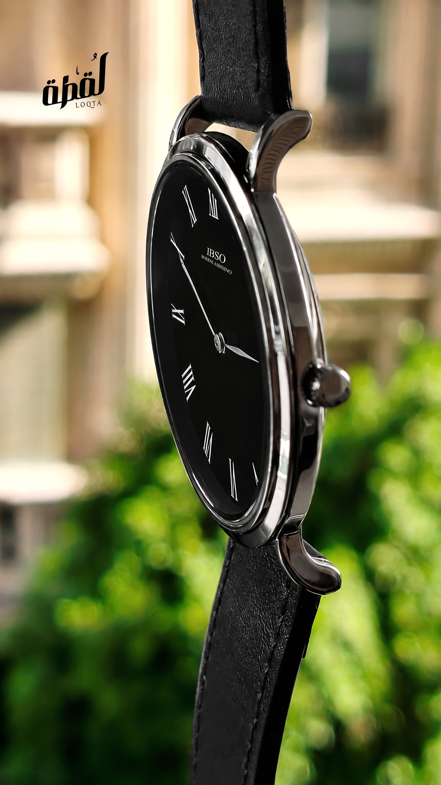 Ibso Black Genuine Leather - Black Dial