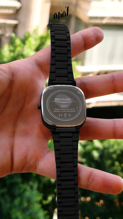 SKMEI Square Full Black - White Dial