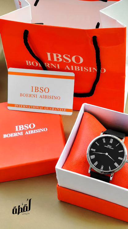 Ibso Black Genuine Leather - Black Dial