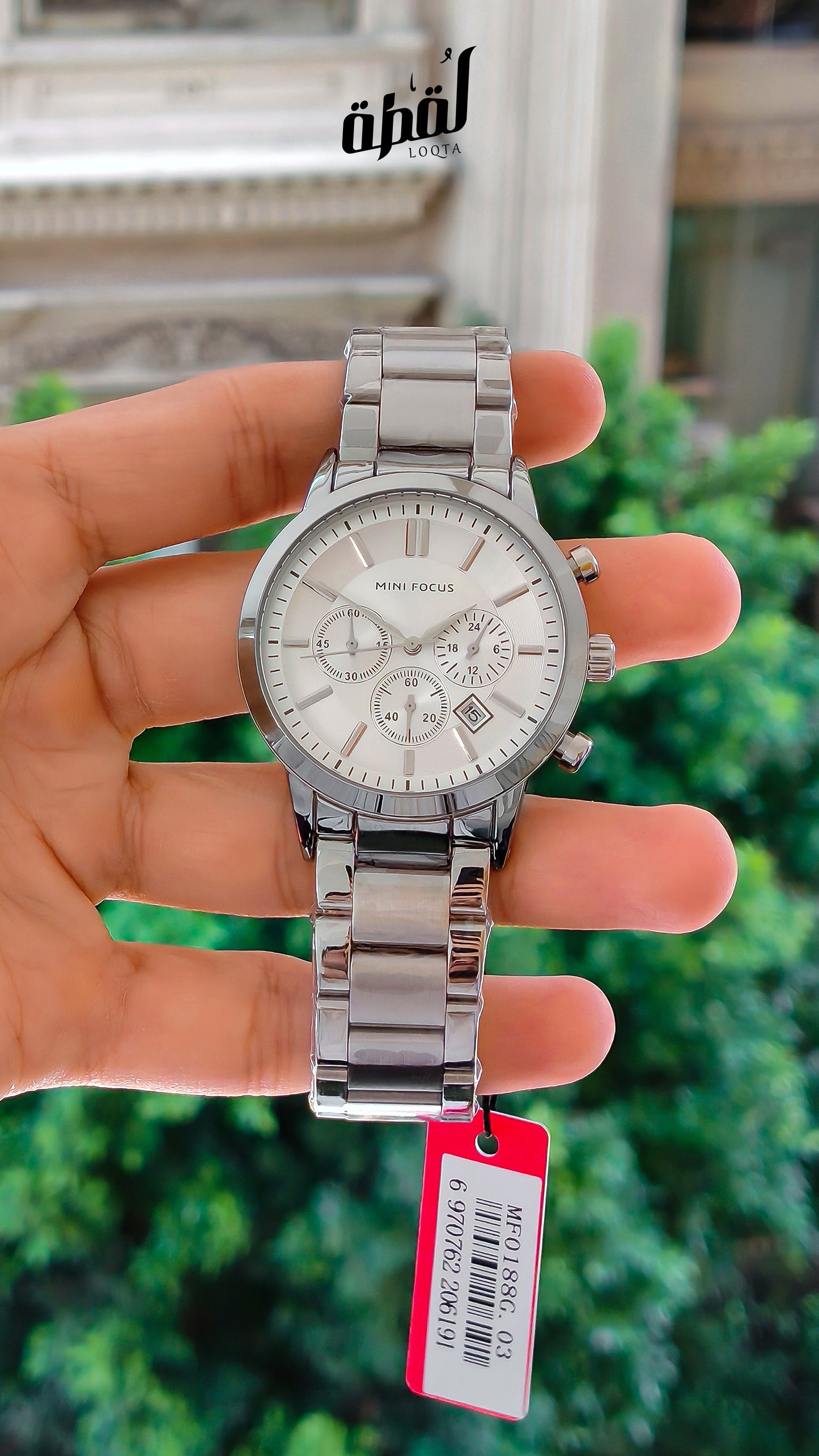 Mini Focus Silver Chronograph - White Dial