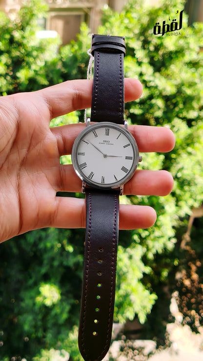 Ibso Brown Genuine Leather - White Dial