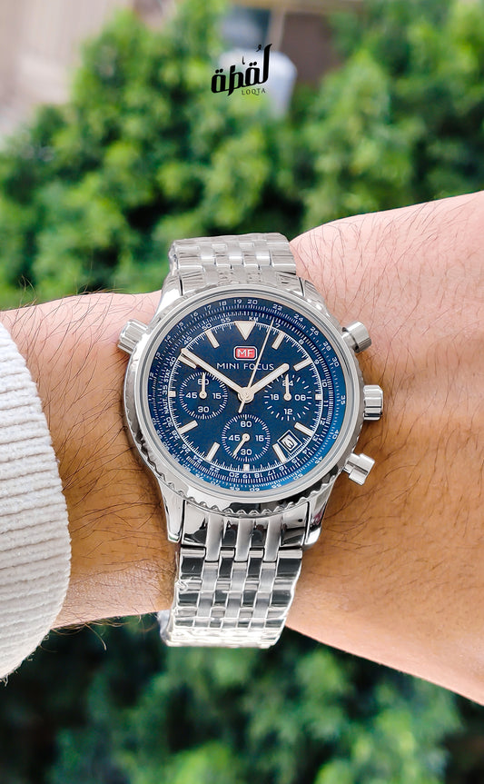 Mini Focus Jubilee Strap Chronograph - Blue Dial