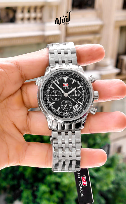 Mini Focus Jubilee Strap Chronograph - Black Dial