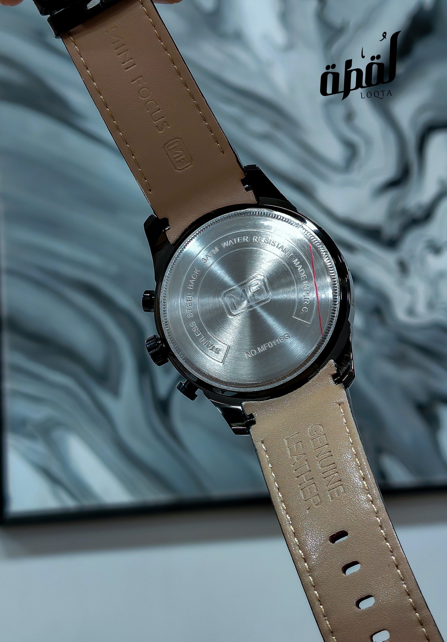 Mini Focus Genuine Leather Chronograph - Full Black