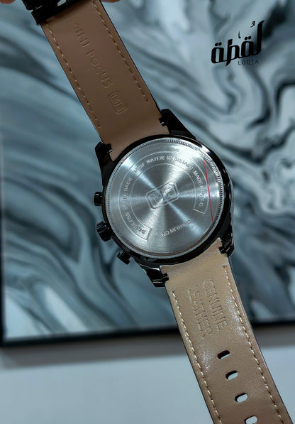 Mini Focus Genuine Leather Chronograph - Full Black